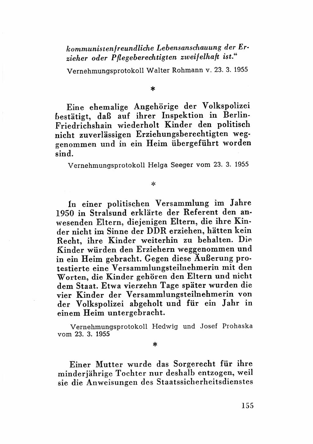 Katalog des Unrechts, Untersuchungsausschuß Freiheitlicher Juristen (UfJ) [Bundesrepublik Deutschland (BRD)] 1956, Seite 155 (Kat. UnR. UfJ BRD 1956, S. 155)