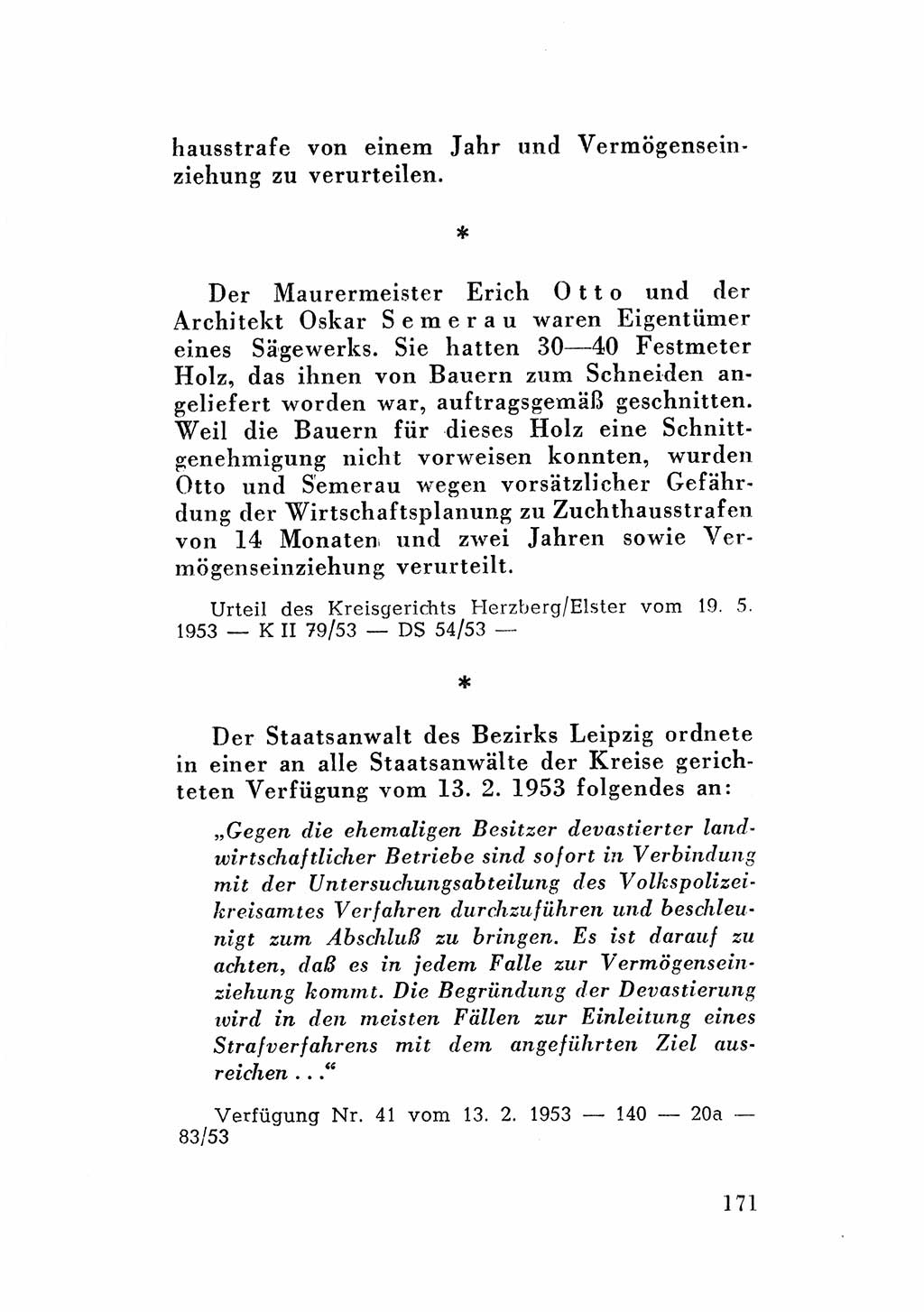 Katalog des Unrechts, Untersuchungsausschuß Freiheitlicher Juristen (UfJ) [Bundesrepublik Deutschland (BRD)] 1956, Seite 171 (Kat. UnR. UfJ BRD 1956, S. 171)