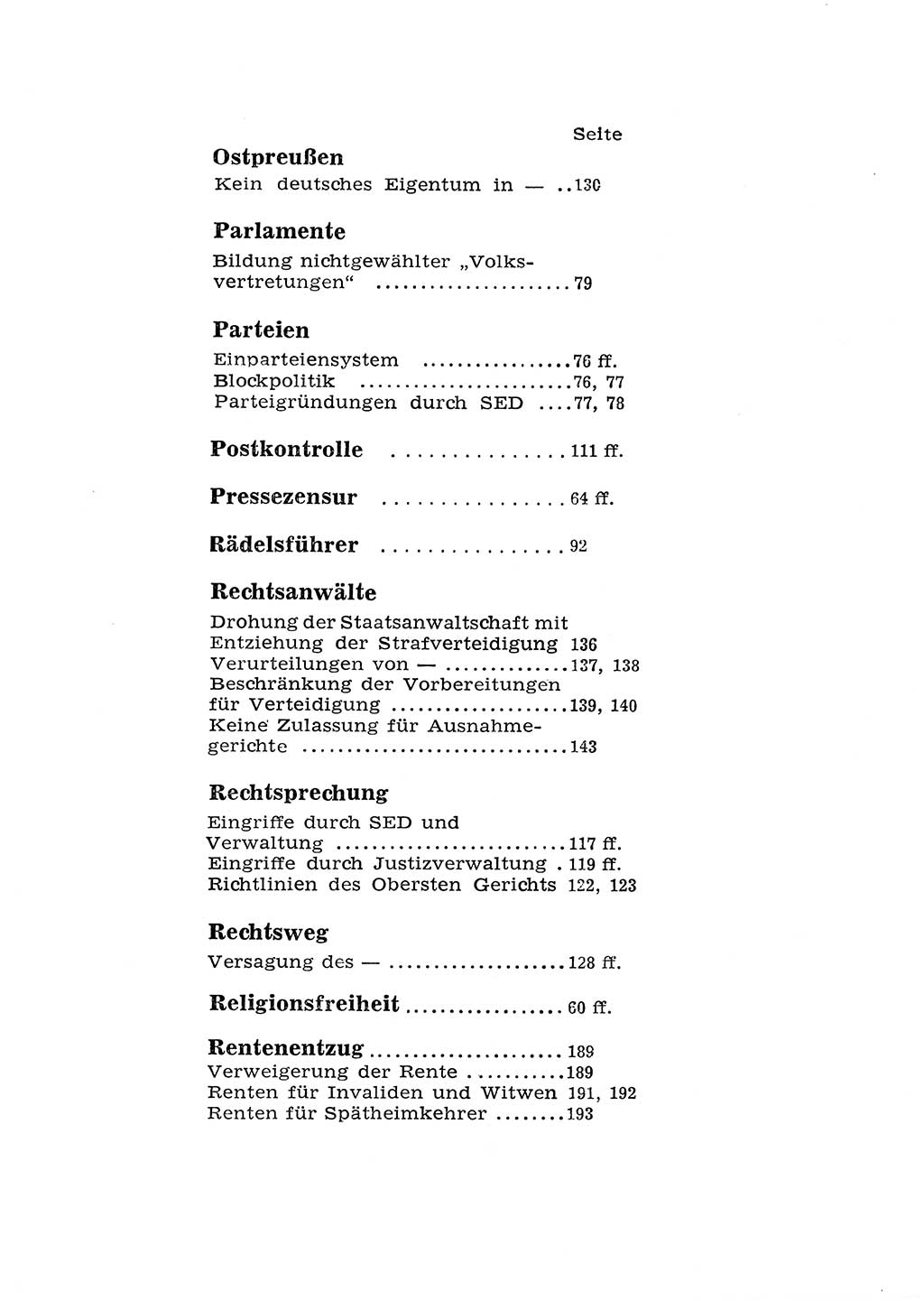 Katalog des Unrechts, Untersuchungsausschuß Freiheitlicher Juristen (UfJ) [Bundesrepublik Deutschland (BRD)] 1956, Seite 204 (Kat. UnR. UfJ BRD 1956, S. 204)