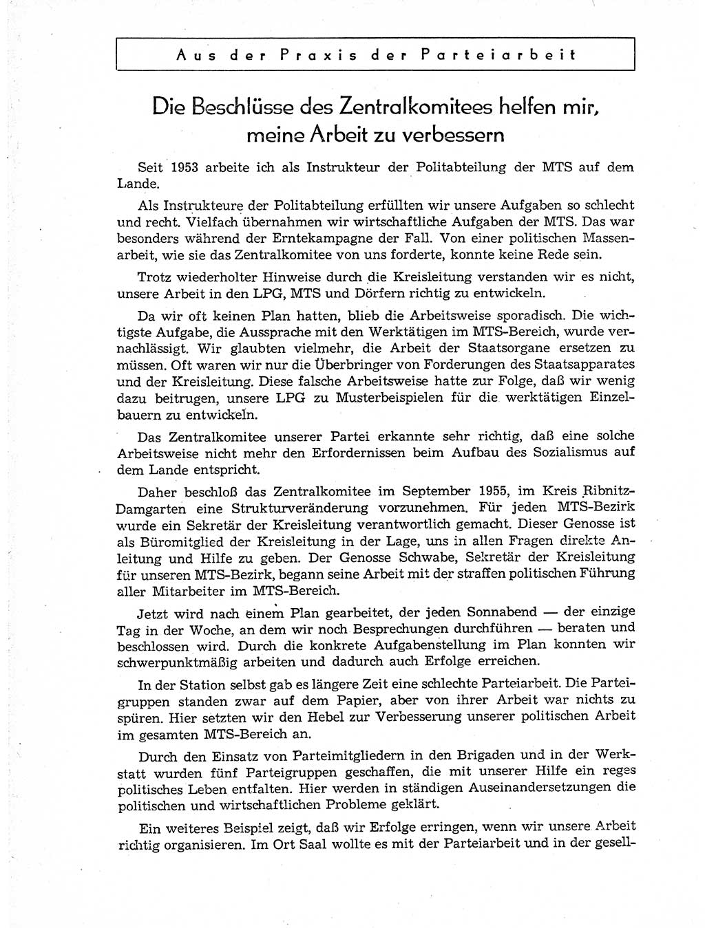 Neuer Weg (NW), Organ des Zentralkomitees (ZK) der SED (Sozialistische Einheitspartei Deutschlands) für Fragen des Parteiaufbaus und des Parteilebens, 11. Jahrgang [Deutsche Demokratische Republik (DDR)] 1956, Seite 8 (NW ZK SED DDR 1956, S. 8)