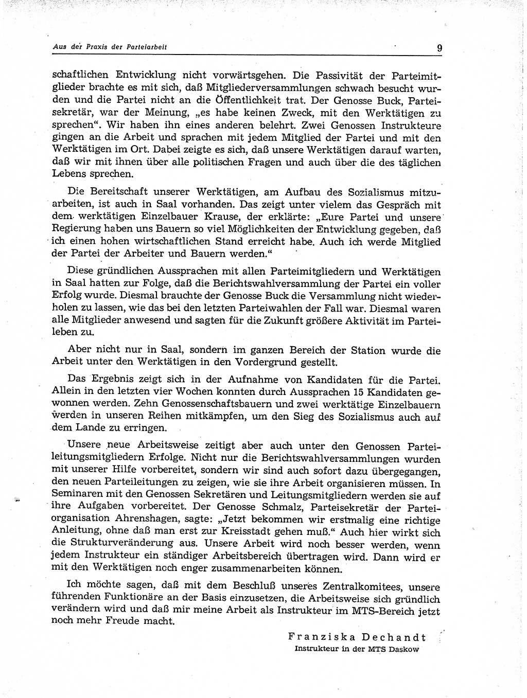 Neuer Weg (NW), Organ des Zentralkomitees (ZK) der SED (Sozialistische Einheitspartei Deutschlands) für Fragen des Parteiaufbaus und des Parteilebens, 11. Jahrgang [Deutsche Demokratische Republik (DDR)] 1956, Seite 9 (NW ZK SED DDR 1956, S. 9)