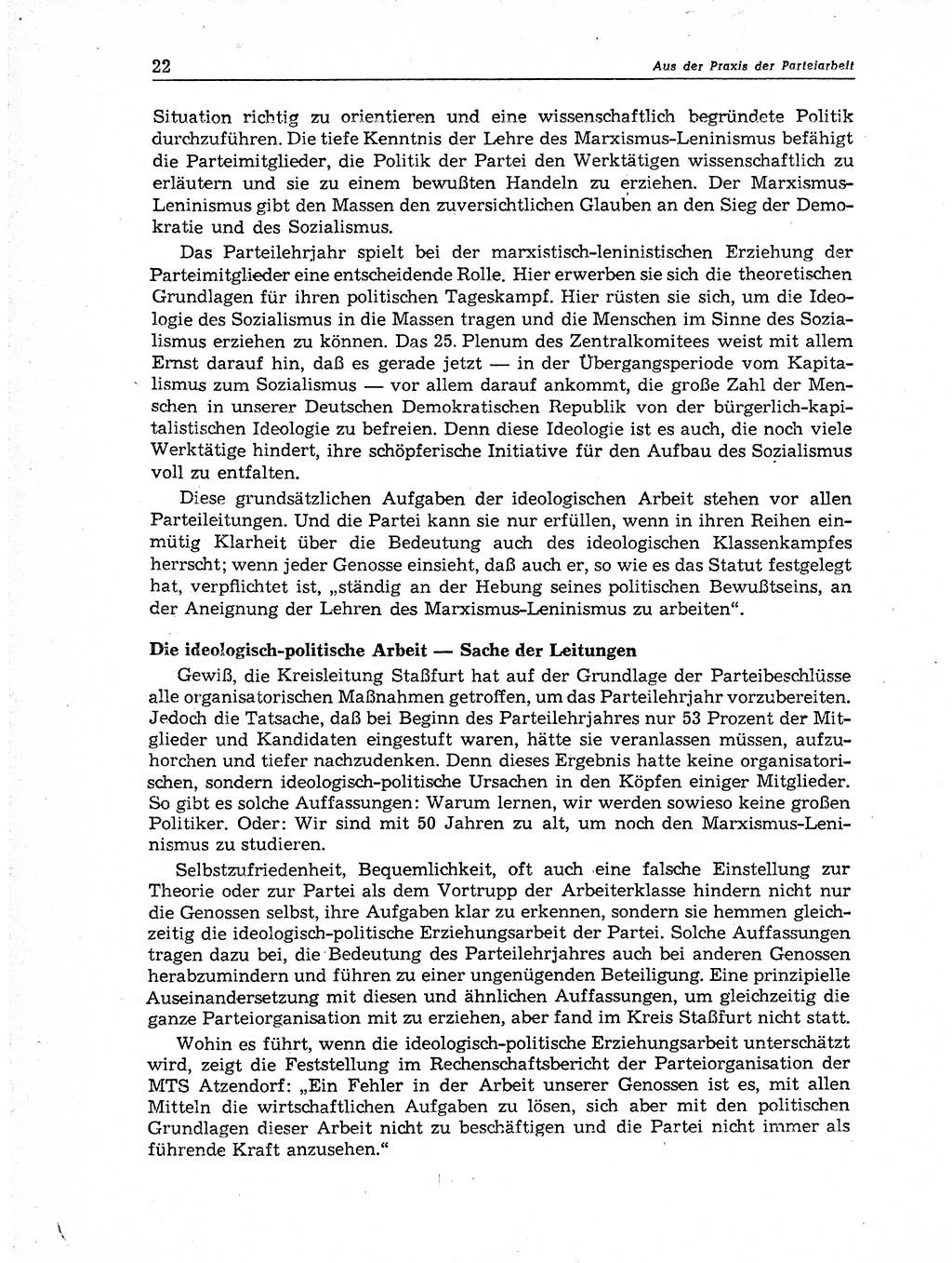 Neuer Weg (NW), Organ des Zentralkomitees (ZK) der SED (Sozialistische Einheitspartei Deutschlands) für Fragen des Parteiaufbaus und des Parteilebens, 11. Jahrgang [Deutsche Demokratische Republik (DDR)] 1956, Seite 22 (NW ZK SED DDR 1956, S. 22)