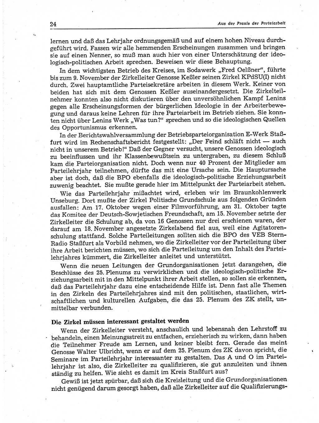 Neuer Weg (NW), Organ des Zentralkomitees (ZK) der SED (Sozialistische Einheitspartei Deutschlands) für Fragen des Parteiaufbaus und des Parteilebens, 11. Jahrgang [Deutsche Demokratische Republik (DDR)] 1956, Seite 24 (NW ZK SED DDR 1956, S. 24)