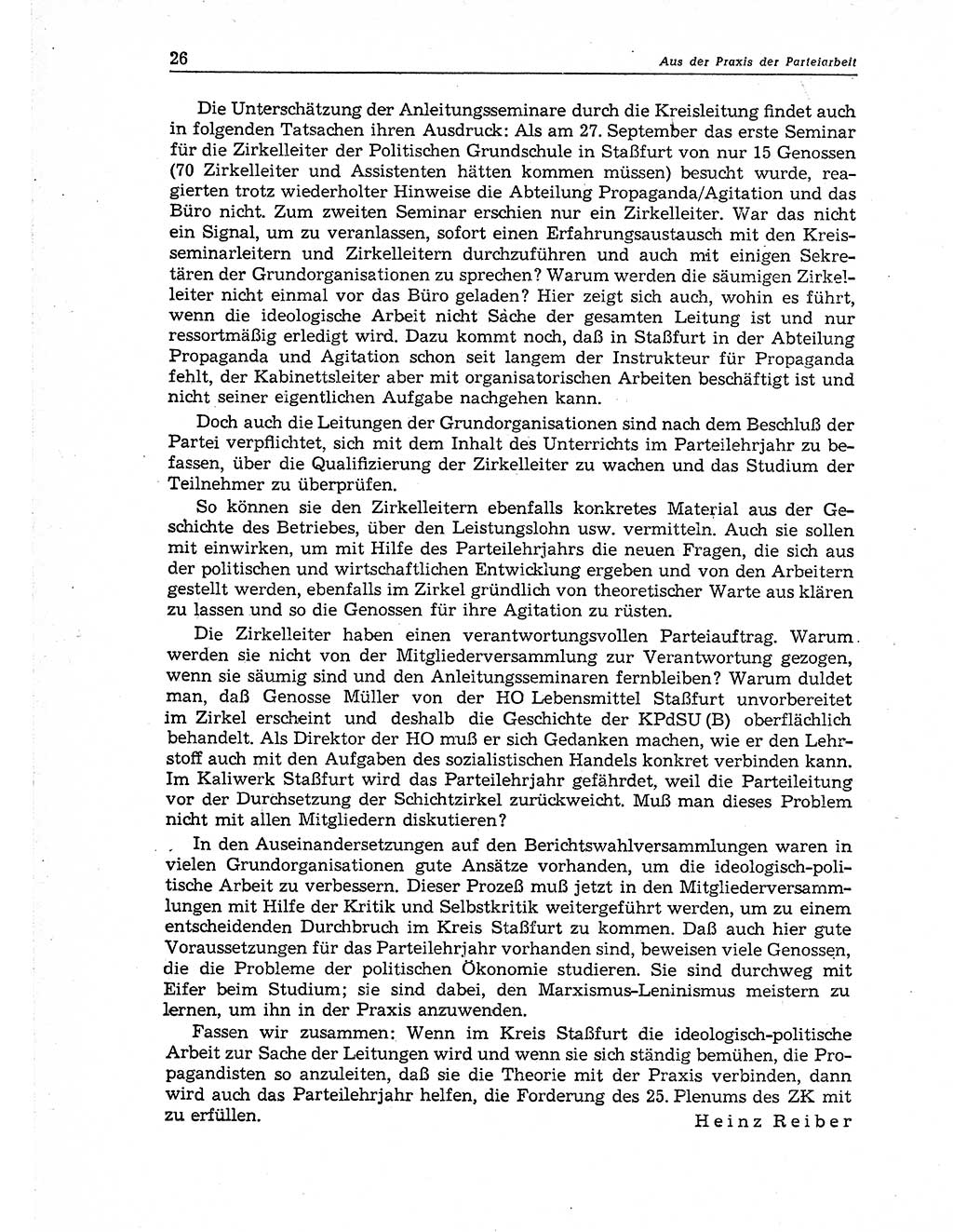 Neuer Weg (NW), Organ des Zentralkomitees (ZK) der SED (Sozialistische Einheitspartei Deutschlands) für Fragen des Parteiaufbaus und des Parteilebens, 11. Jahrgang [Deutsche Demokratische Republik (DDR)] 1956, Seite 26 (NW ZK SED DDR 1956, S. 26)