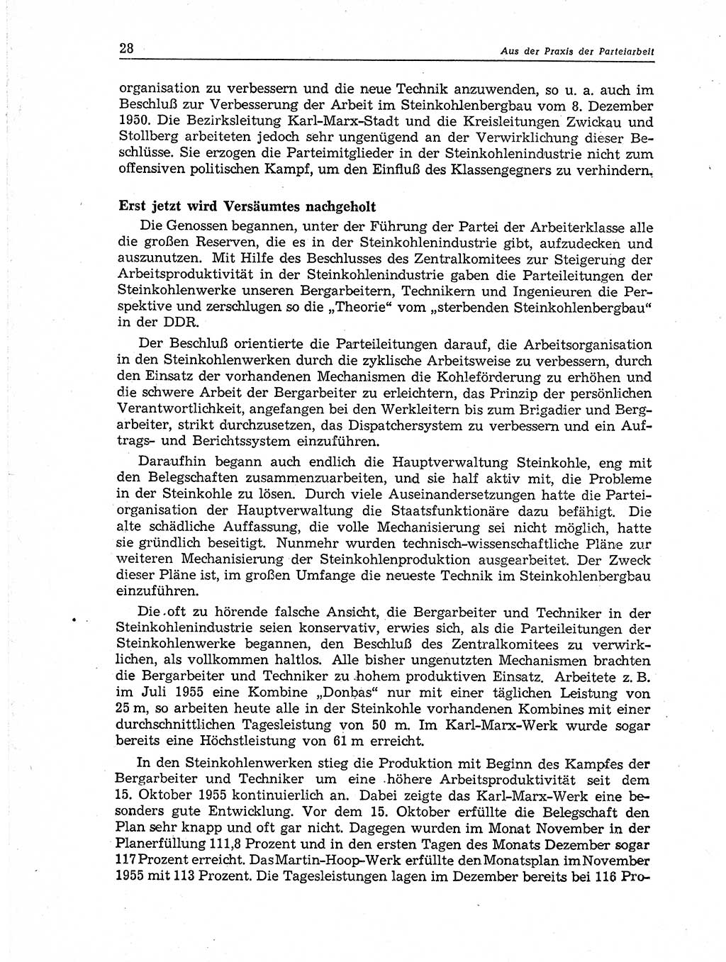 Neuer Weg (NW), Organ des Zentralkomitees (ZK) der SED (Sozialistische Einheitspartei Deutschlands) für Fragen des Parteiaufbaus und des Parteilebens, 11. Jahrgang [Deutsche Demokratische Republik (DDR)] 1956, Seite 28 (NW ZK SED DDR 1956, S. 28)