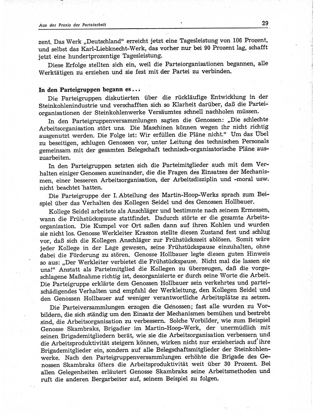 Neuer Weg (NW), Organ des Zentralkomitees (ZK) der SED (Sozialistische Einheitspartei Deutschlands) für Fragen des Parteiaufbaus und des Parteilebens, 11. Jahrgang [Deutsche Demokratische Republik (DDR)] 1956, Seite 29 (NW ZK SED DDR 1956, S. 29)