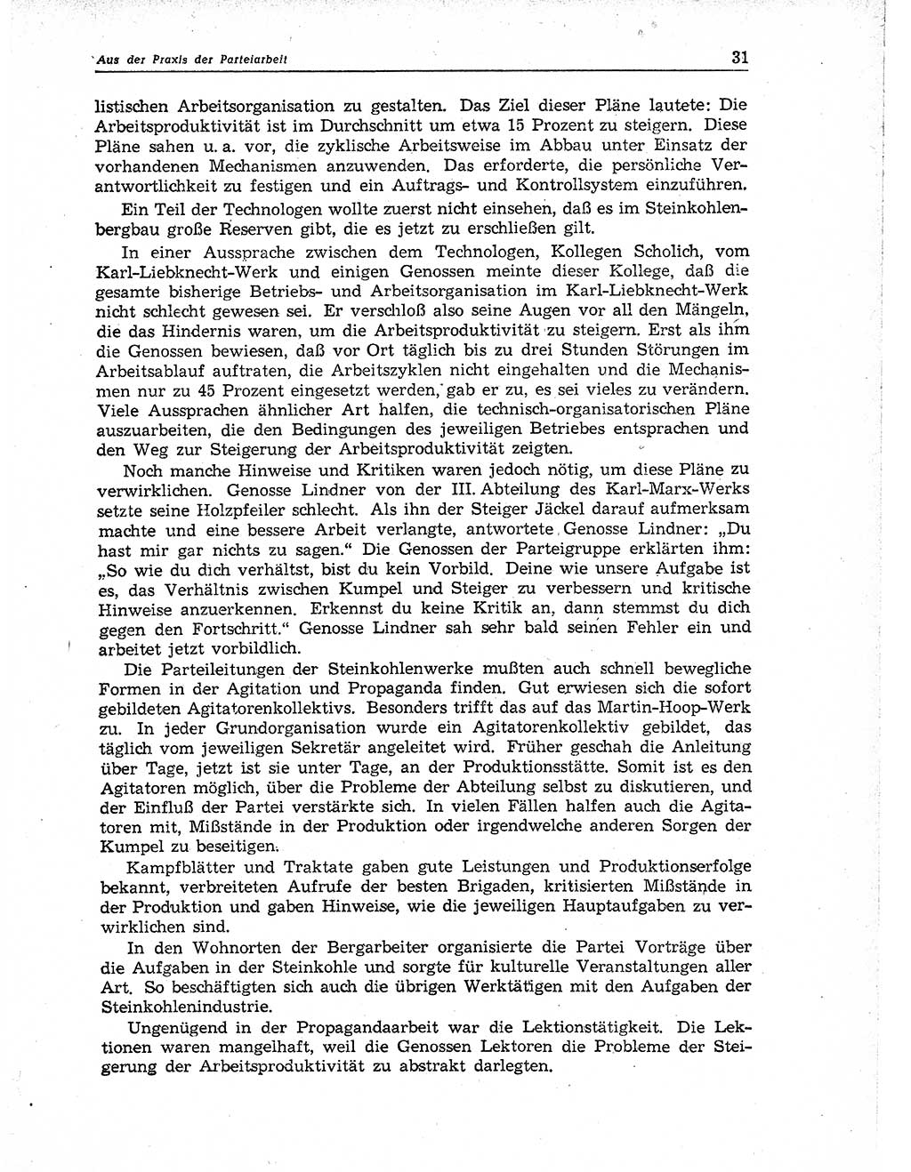 Neuer Weg (NW), Organ des Zentralkomitees (ZK) der SED (Sozialistische Einheitspartei Deutschlands) für Fragen des Parteiaufbaus und des Parteilebens, 11. Jahrgang [Deutsche Demokratische Republik (DDR)] 1956, Seite 31 (NW ZK SED DDR 1956, S. 31)