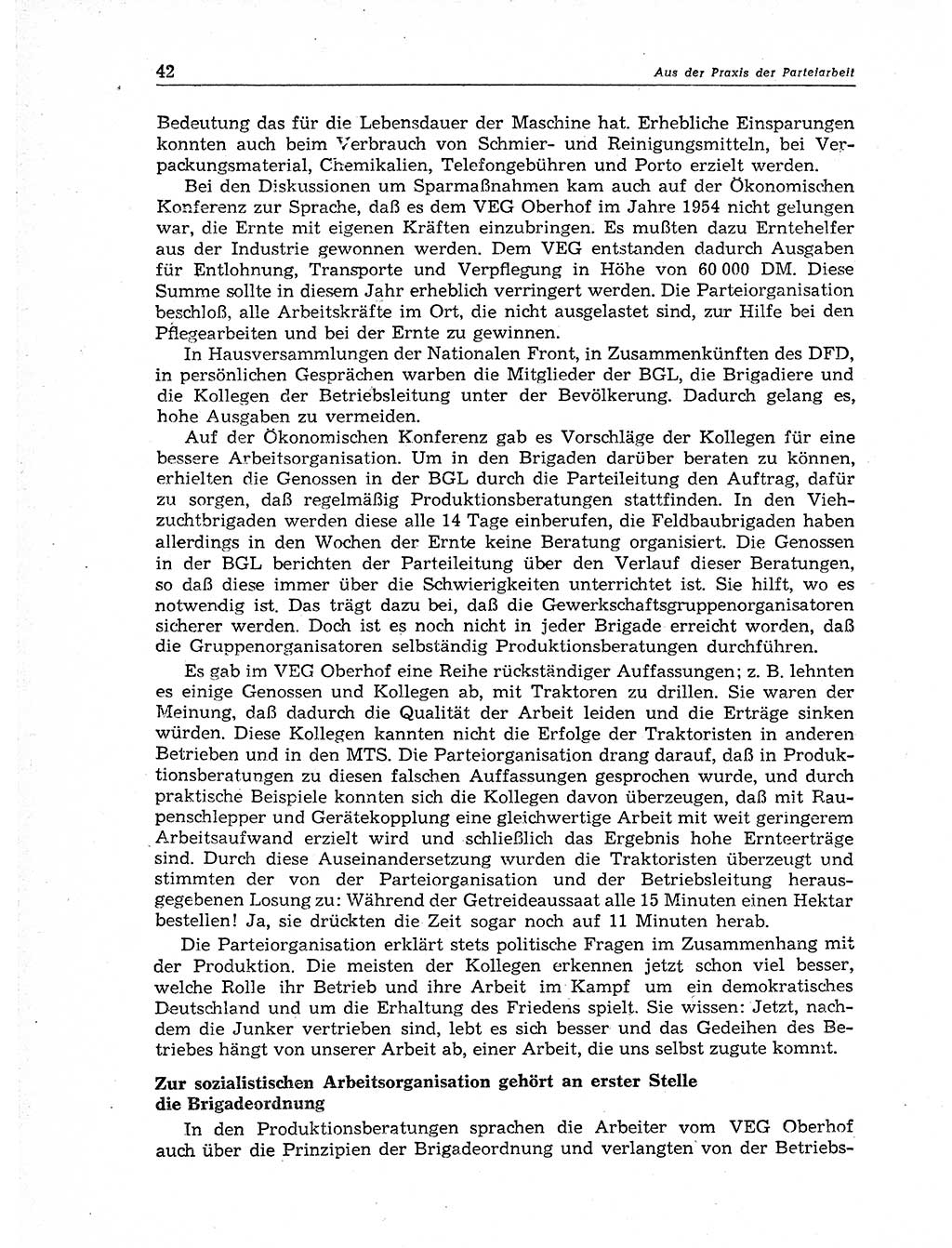 Neuer Weg (NW), Organ des Zentralkomitees (ZK) der SED (Sozialistische Einheitspartei Deutschlands) für Fragen des Parteiaufbaus und des Parteilebens, 11. Jahrgang [Deutsche Demokratische Republik (DDR)] 1956, Seite 42 (NW ZK SED DDR 1956, S. 42)