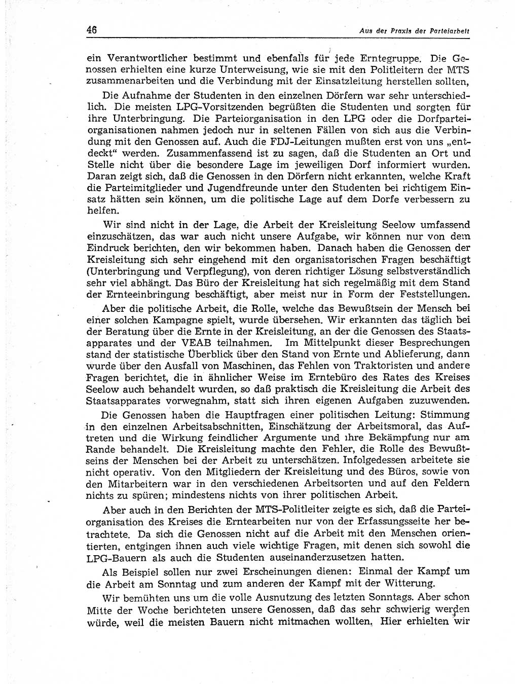 Neuer Weg (NW), Organ des Zentralkomitees (ZK) der SED (Sozialistische Einheitspartei Deutschlands) für Fragen des Parteiaufbaus und des Parteilebens, 11. Jahrgang [Deutsche Demokratische Republik (DDR)] 1956, Seite 46 (NW ZK SED DDR 1956, S. 46)