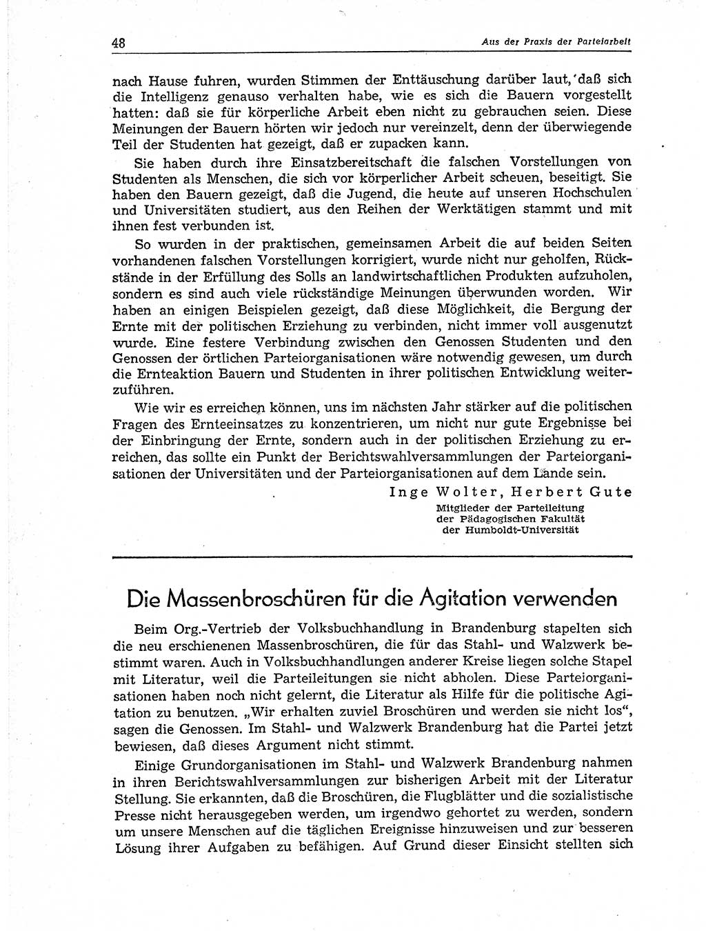 Neuer Weg (NW), Organ des Zentralkomitees (ZK) der SED (Sozialistische Einheitspartei Deutschlands) für Fragen des Parteiaufbaus und des Parteilebens, 11. Jahrgang [Deutsche Demokratische Republik (DDR)] 1956, Seite 48 (NW ZK SED DDR 1956, S. 48)