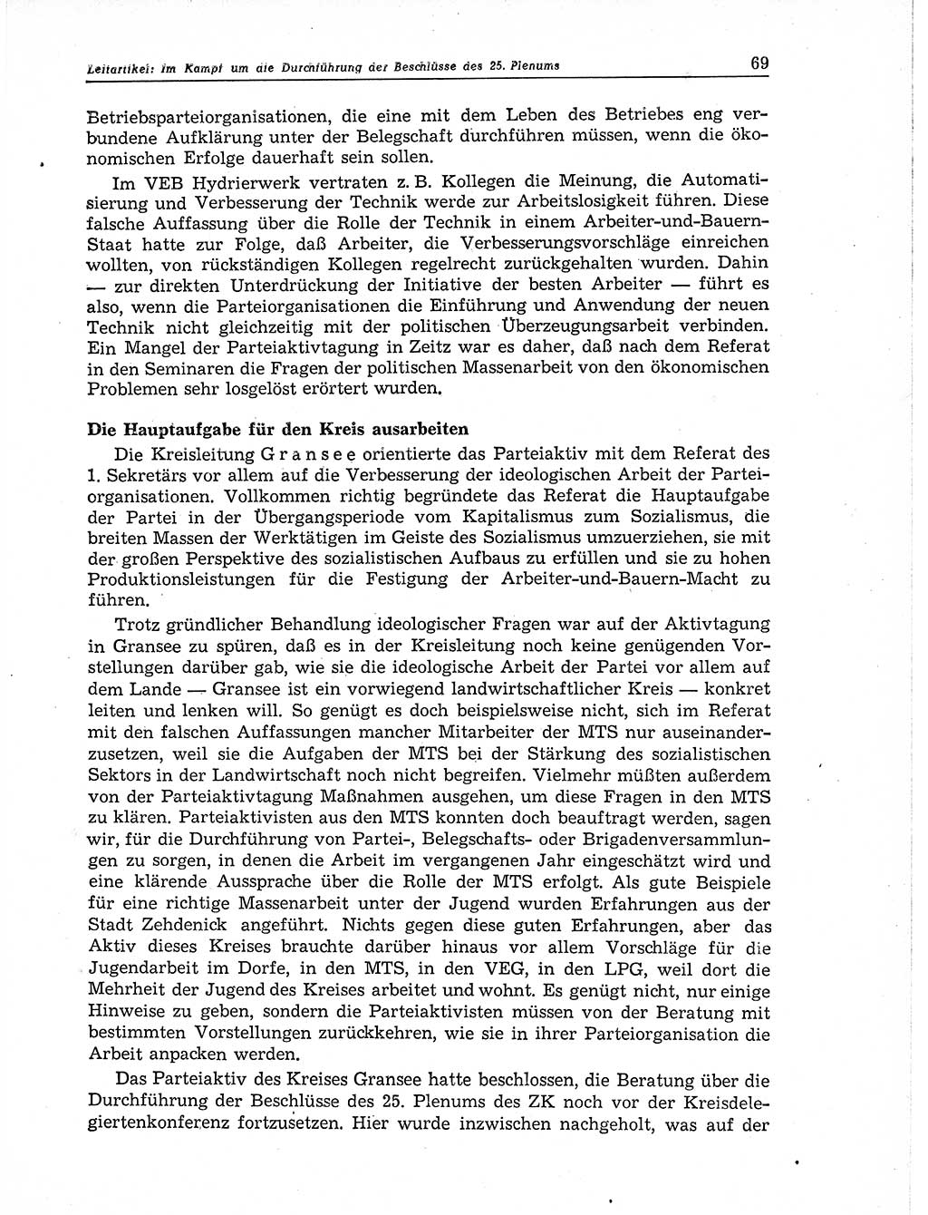 Neuer Weg (NW), Organ des Zentralkomitees (ZK) der SED (Sozialistische Einheitspartei Deutschlands) für Fragen des Parteiaufbaus und des Parteilebens, 11. Jahrgang [Deutsche Demokratische Republik (DDR)] 1956, Seite 69 (NW ZK SED DDR 1956, S. 69)