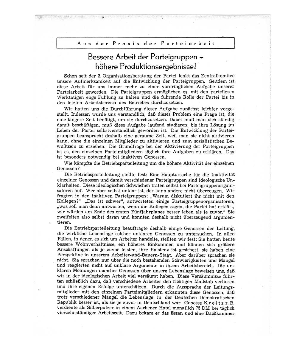 Neuer Weg (NW), Organ des Zentralkomitees (ZK) der SED (Sozialistische Einheitspartei Deutschlands) für Fragen des Parteiaufbaus und des Parteilebens, 11. Jahrgang [Deutsche Demokratische Republik (DDR)] 1956, Seite 75 (NW ZK SED DDR 1956, S. 75)