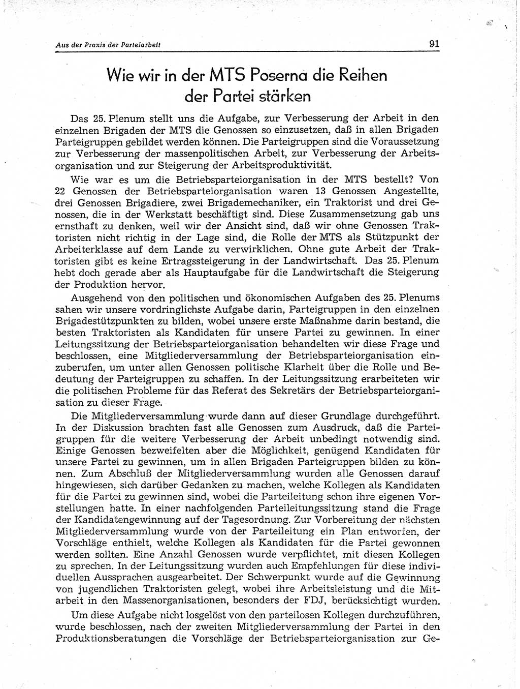 Neuer Weg (NW), Organ des Zentralkomitees (ZK) der SED (Sozialistische Einheitspartei Deutschlands) für Fragen des Parteiaufbaus und des Parteilebens, 11. Jahrgang [Deutsche Demokratische Republik (DDR)] 1956, Seite 91 (NW ZK SED DDR 1956, S. 91)