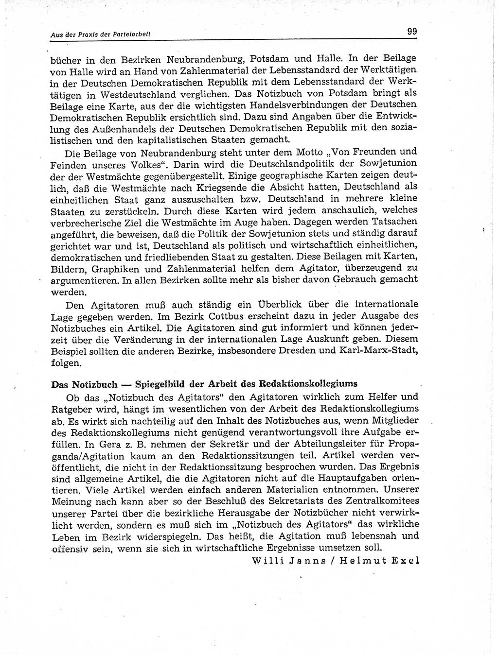 Neuer Weg (NW), Organ des Zentralkomitees (ZK) der SED (Sozialistische Einheitspartei Deutschlands) für Fragen des Parteiaufbaus und des Parteilebens, 11. Jahrgang [Deutsche Demokratische Republik (DDR)] 1956, Seite 99 (NW ZK SED DDR 1956, S. 99)