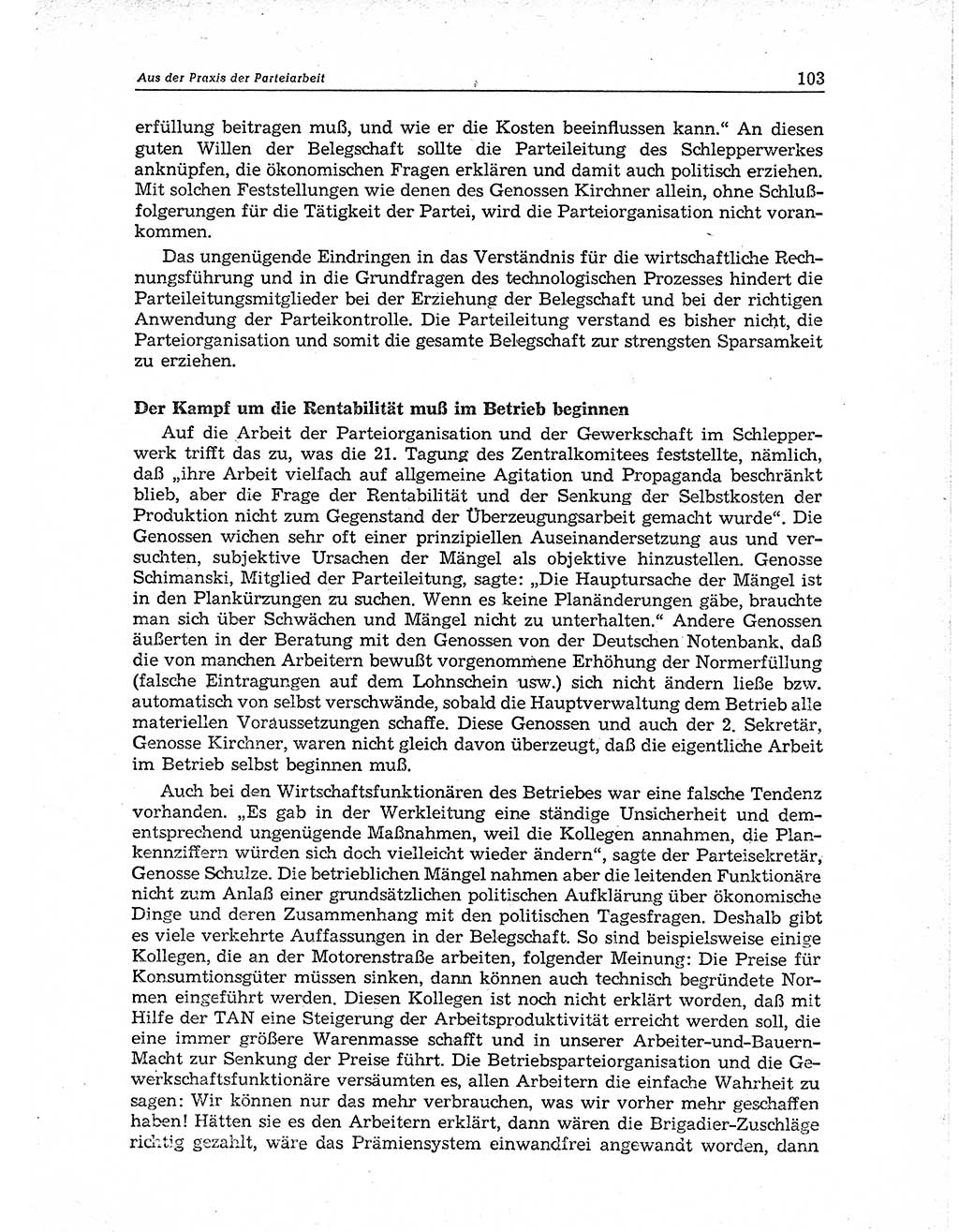 Neuer Weg (NW), Organ des Zentralkomitees (ZK) der SED (Sozialistische Einheitspartei Deutschlands) für Fragen des Parteiaufbaus und des Parteilebens, 11. Jahrgang [Deutsche Demokratische Republik (DDR)] 1956, Seite 103 (NW ZK SED DDR 1956, S. 103)