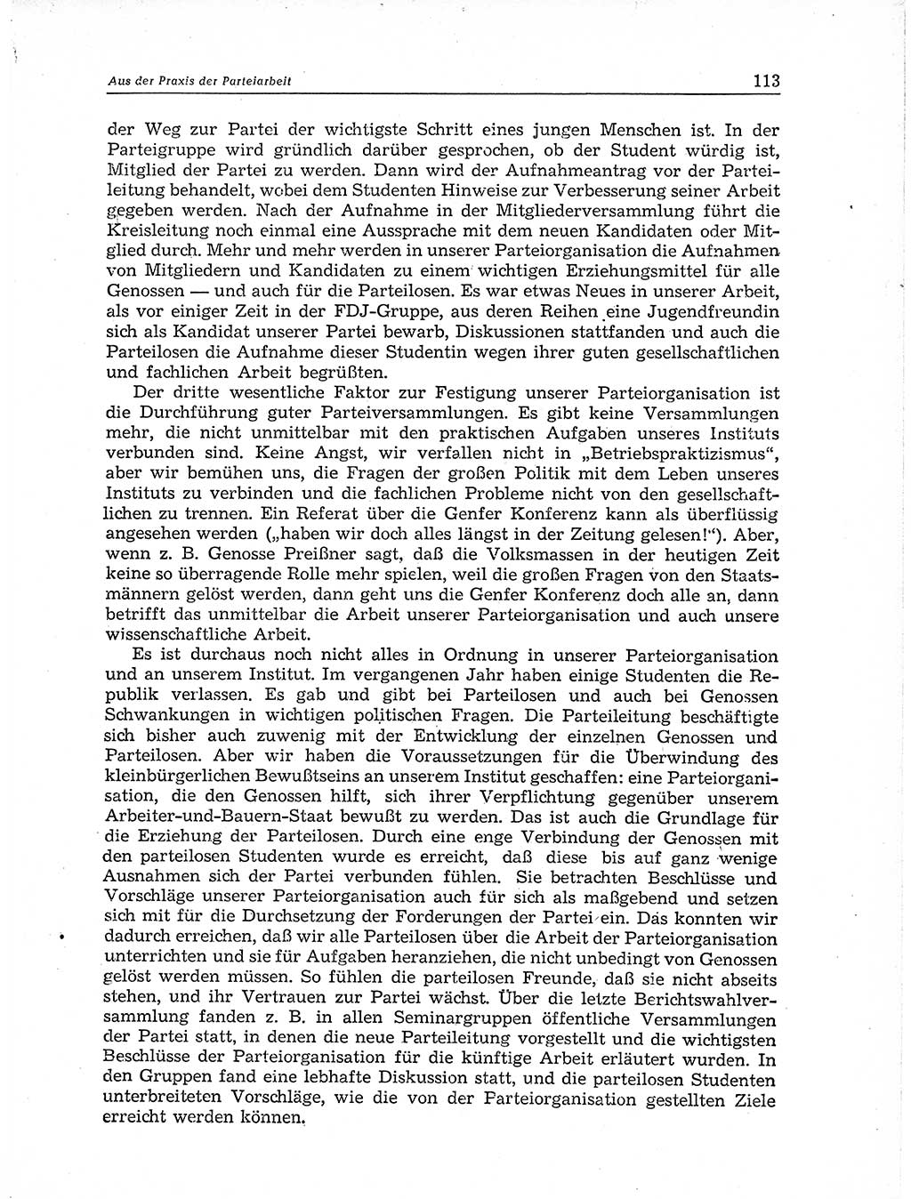 Neuer Weg (NW), Organ des Zentralkomitees (ZK) der SED (Sozialistische Einheitspartei Deutschlands) für Fragen des Parteiaufbaus und des Parteilebens, 11. Jahrgang [Deutsche Demokratische Republik (DDR)] 1956, Seite 113 (NW ZK SED DDR 1956, S. 113)