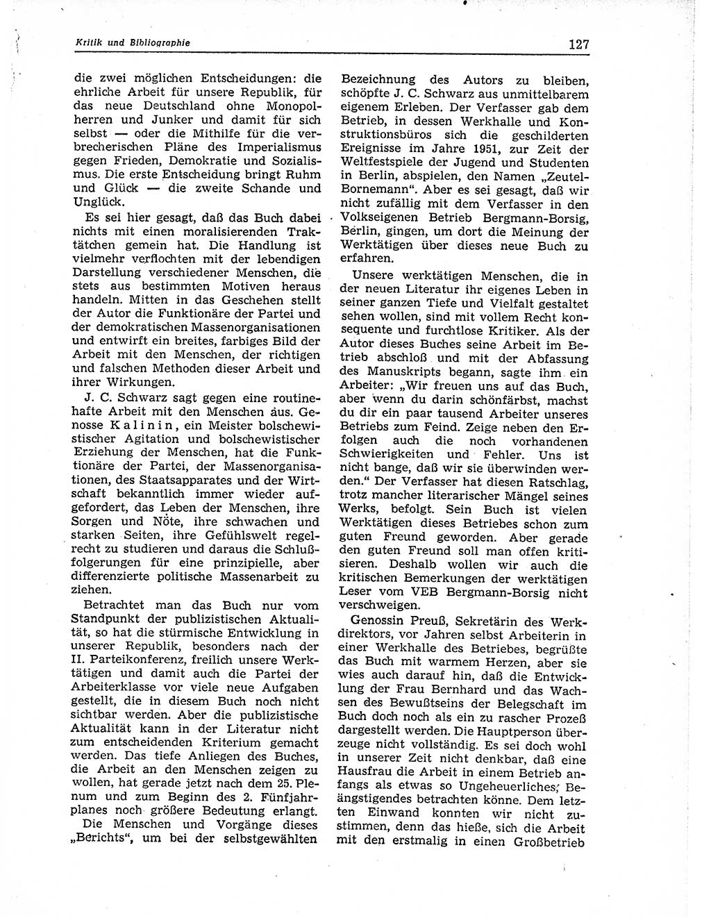 Neuer Weg (NW), Organ des Zentralkomitees (ZK) der SED (Sozialistische Einheitspartei Deutschlands) für Fragen des Parteiaufbaus und des Parteilebens, 11. Jahrgang [Deutsche Demokratische Republik (DDR)] 1956, Seite 127 (NW ZK SED DDR 1956, S. 127)