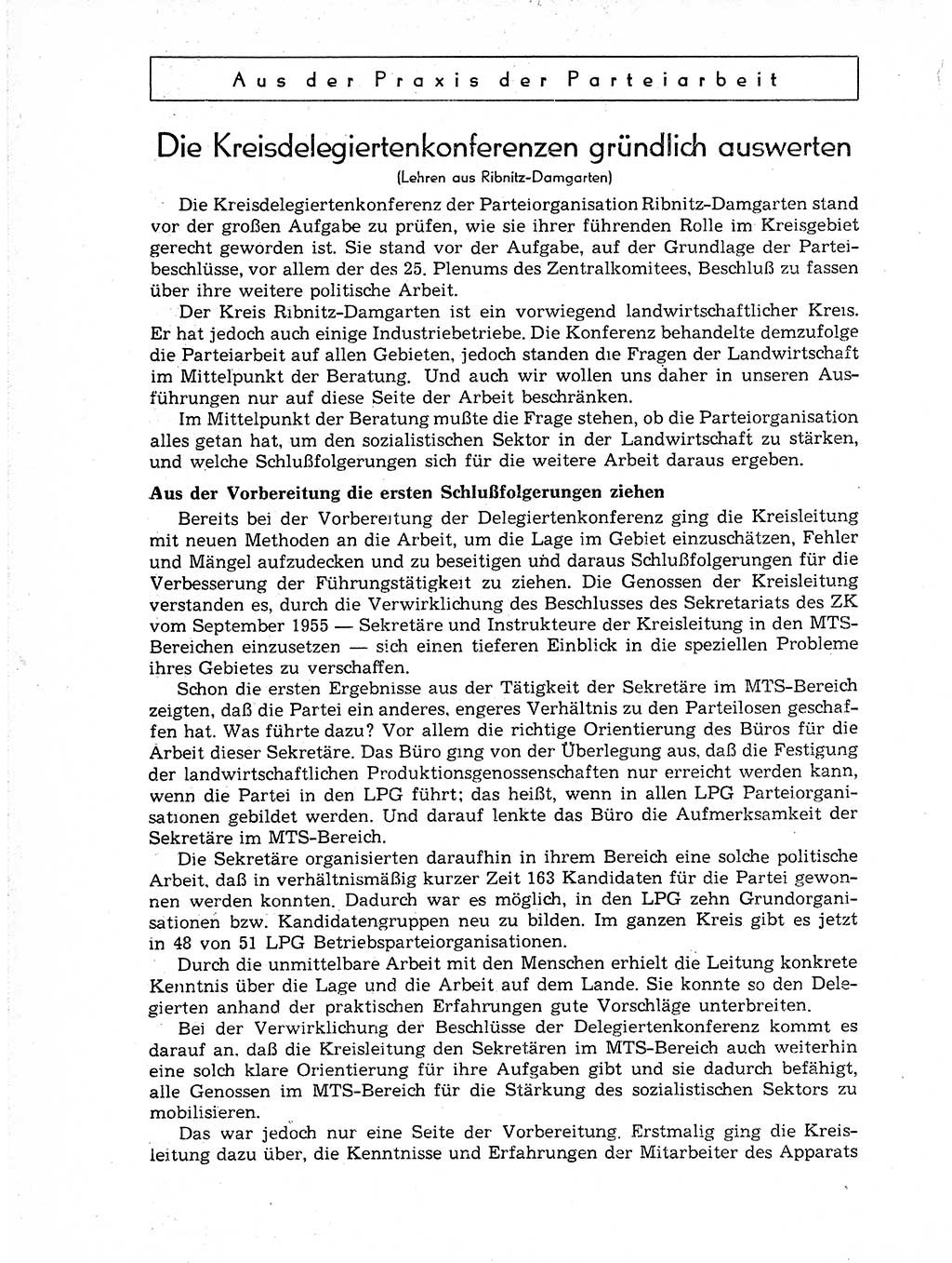 Neuer Weg (NW), Organ des Zentralkomitees (ZK) der SED (Sozialistische Einheitspartei Deutschlands) für Fragen des Parteiaufbaus und des Parteilebens, 11. Jahrgang [Deutsche Demokratische Republik (DDR)] 1956, Seite 144 (NW ZK SED DDR 1956, S. 144)