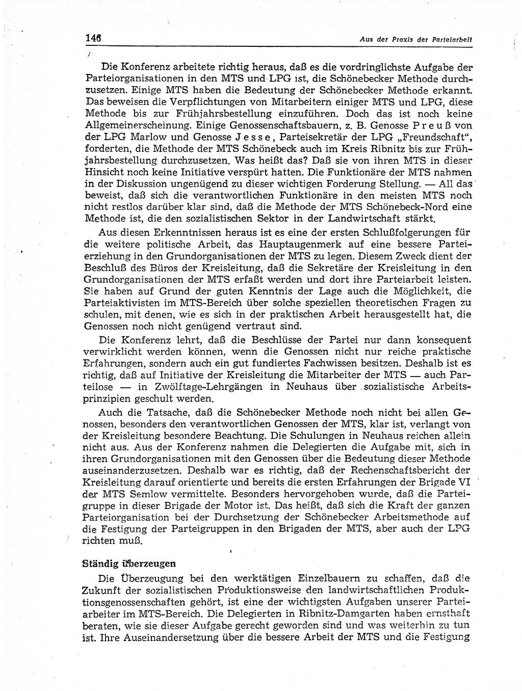 Neuer Weg (NW), Organ des Zentralkomitees (ZK) der SED (Sozialistische Einheitspartei Deutschlands) für Fragen des Parteiaufbaus und des Parteilebens, 11. Jahrgang [Deutsche Demokratische Republik (DDR)] 1956, Seite 146 (NW ZK SED DDR 1956, S. 146)