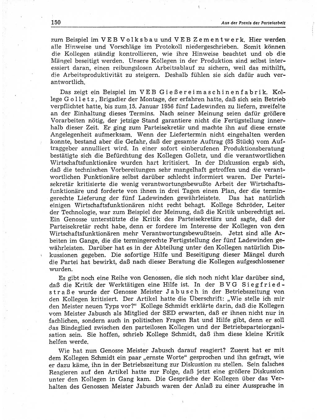 Neuer Weg (NW), Organ des Zentralkomitees (ZK) der SED (Sozialistische Einheitspartei Deutschlands) für Fragen des Parteiaufbaus und des Parteilebens, 11. Jahrgang [Deutsche Demokratische Republik (DDR)] 1956, Seite 150 (NW ZK SED DDR 1956, S. 150)