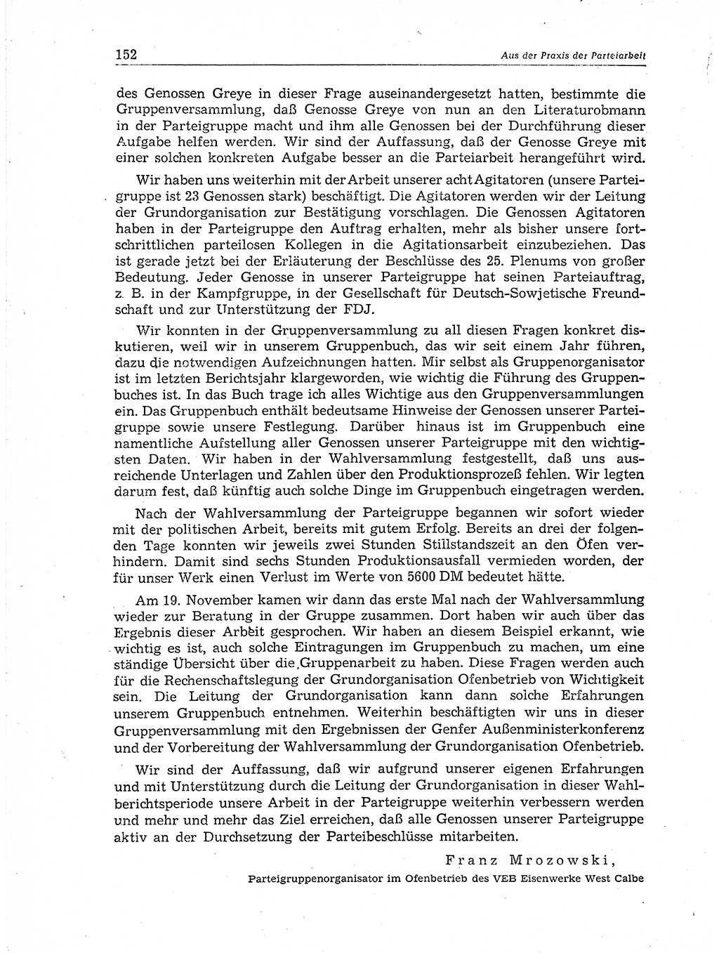 Neuer Weg (NW), Organ des Zentralkomitees (ZK) der SED (Sozialistische Einheitspartei Deutschlands) für Fragen des Parteiaufbaus und des Parteilebens, 11. Jahrgang [Deutsche Demokratische Republik (DDR)] 1956, Seite 152 (NW ZK SED DDR 1956, S. 152)