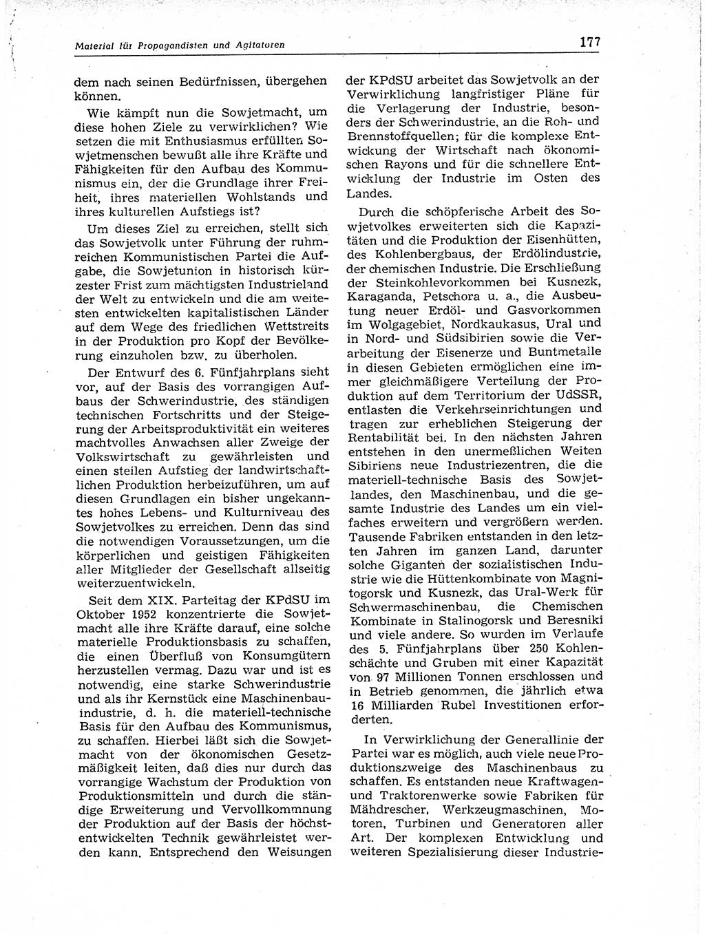 Neuer Weg (NW), Organ des Zentralkomitees (ZK) der SED (Sozialistische Einheitspartei Deutschlands) für Fragen des Parteiaufbaus und des Parteilebens, 11. Jahrgang [Deutsche Demokratische Republik (DDR)] 1956, Seite 177 (NW ZK SED DDR 1956, S. 177)