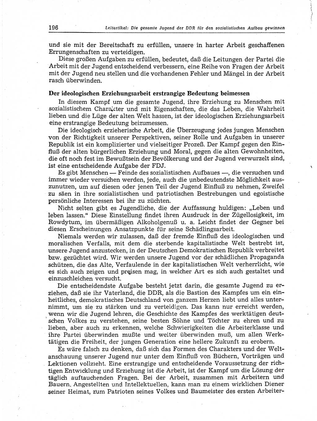 Neuer Weg (NW), Organ des Zentralkomitees (ZK) der SED (Sozialistische Einheitspartei Deutschlands) für Fragen des Parteiaufbaus und des Parteilebens, 11. Jahrgang [Deutsche Demokratische Republik (DDR)] 1956, Seite 196 (NW ZK SED DDR 1956, S. 196)