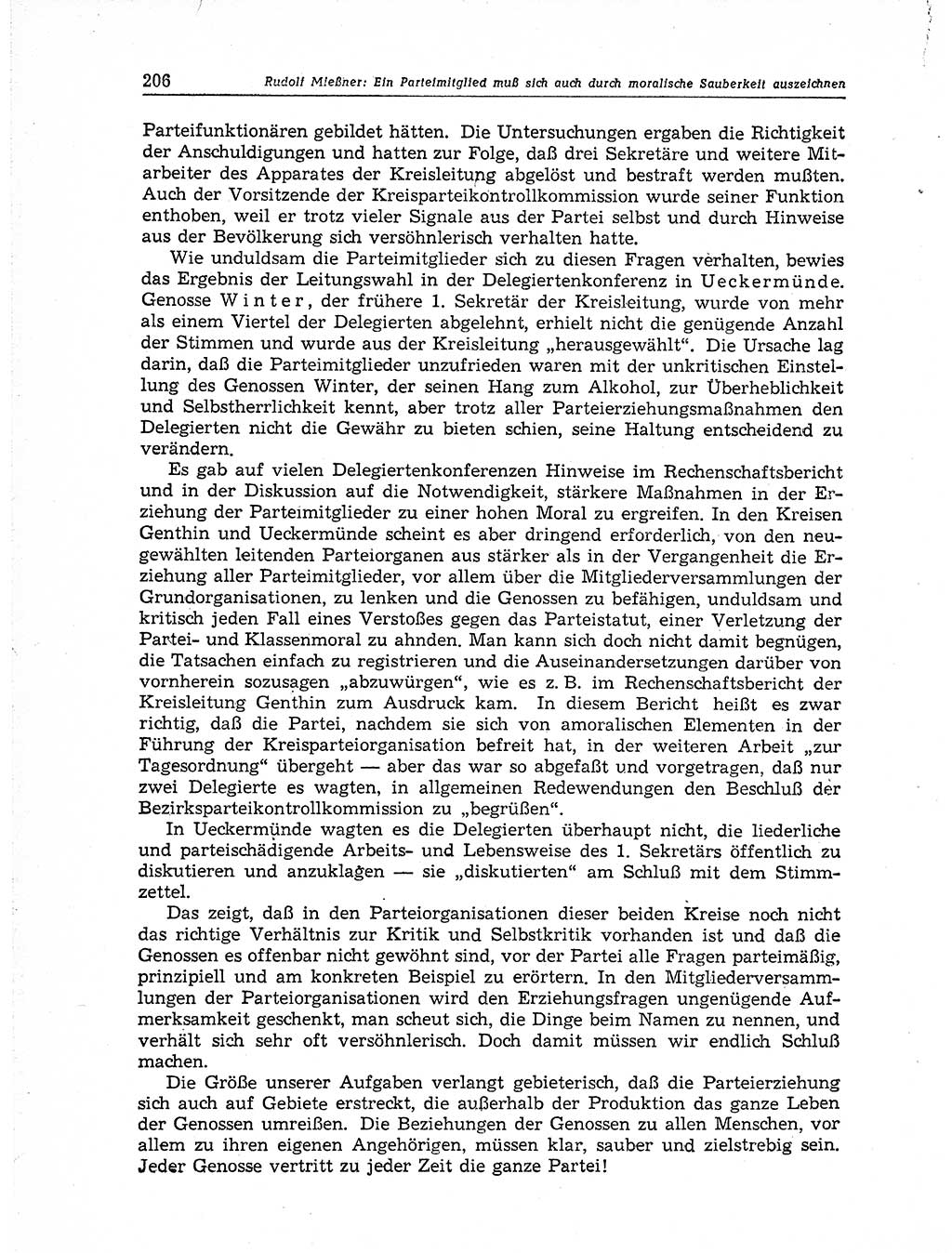 Neuer Weg (NW), Organ des Zentralkomitees (ZK) der SED (Sozialistische Einheitspartei Deutschlands) für Fragen des Parteiaufbaus und des Parteilebens, 11. Jahrgang [Deutsche Demokratische Republik (DDR)] 1956, Seite 206 (NW ZK SED DDR 1956, S. 206)