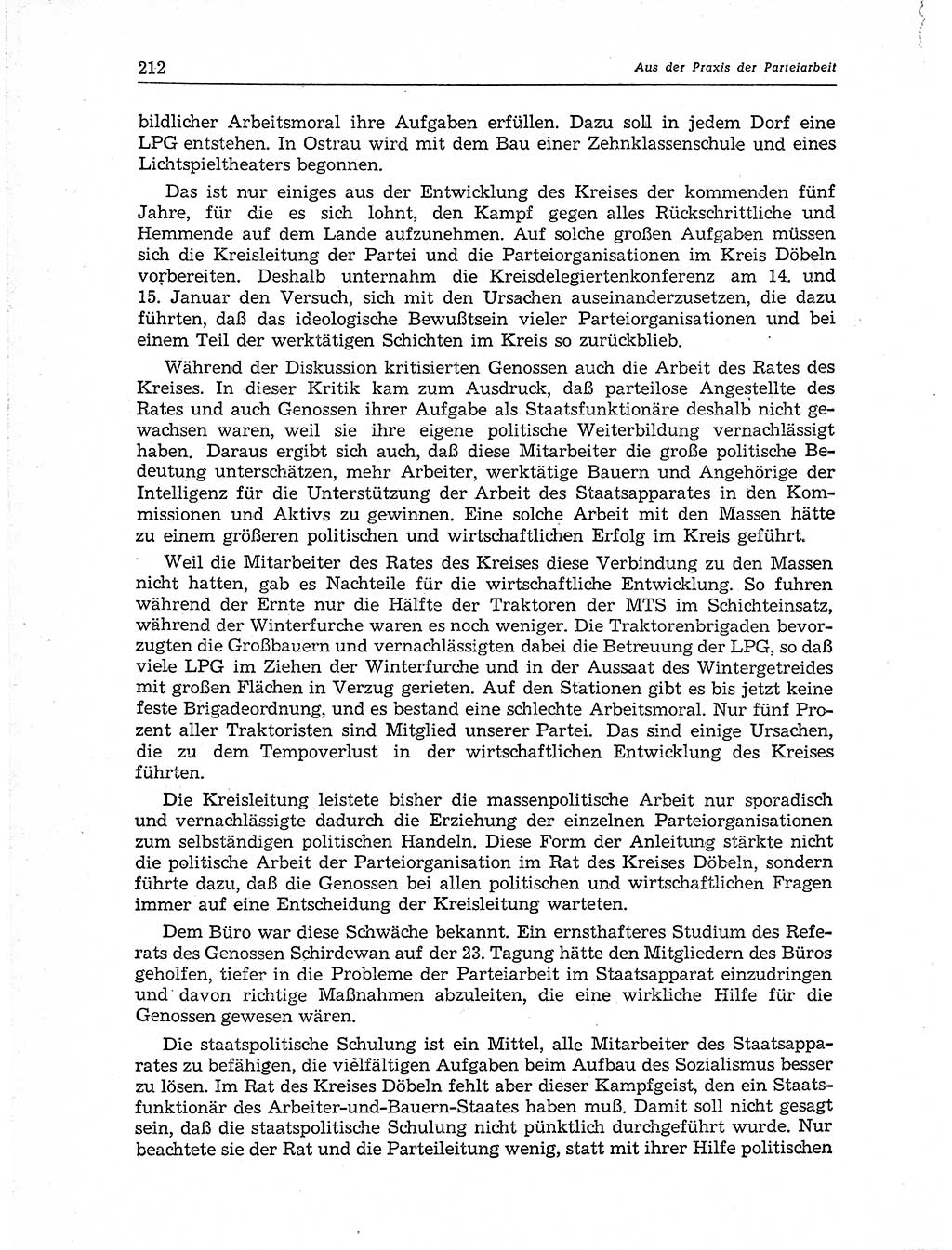 Neuer Weg (NW), Organ des Zentralkomitees (ZK) der SED (Sozialistische Einheitspartei Deutschlands) für Fragen des Parteiaufbaus und des Parteilebens, 11. Jahrgang [Deutsche Demokratische Republik (DDR)] 1956, Seite 212 (NW ZK SED DDR 1956, S. 212)