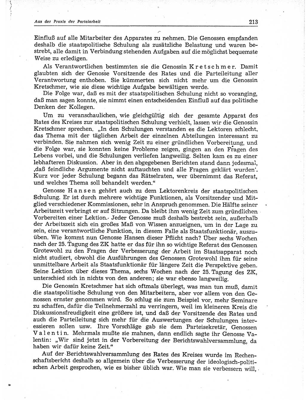 Neuer Weg (NW), Organ des Zentralkomitees (ZK) der SED (Sozialistische Einheitspartei Deutschlands) für Fragen des Parteiaufbaus und des Parteilebens, 11. Jahrgang [Deutsche Demokratische Republik (DDR)] 1956, Seite 213 (NW ZK SED DDR 1956, S. 213)