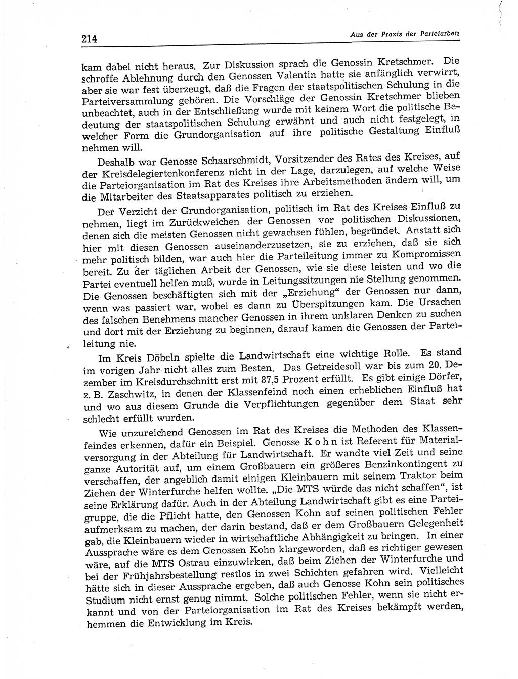 Neuer Weg (NW), Organ des Zentralkomitees (ZK) der SED (Sozialistische Einheitspartei Deutschlands) für Fragen des Parteiaufbaus und des Parteilebens, 11. Jahrgang [Deutsche Demokratische Republik (DDR)] 1956, Seite 214 (NW ZK SED DDR 1956, S. 214)