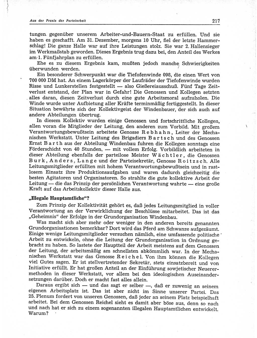 Neuer Weg (NW), Organ des Zentralkomitees (ZK) der SED (Sozialistische Einheitspartei Deutschlands) für Fragen des Parteiaufbaus und des Parteilebens, 11. Jahrgang [Deutsche Demokratische Republik (DDR)] 1956, Seite 217 (NW ZK SED DDR 1956, S. 217)