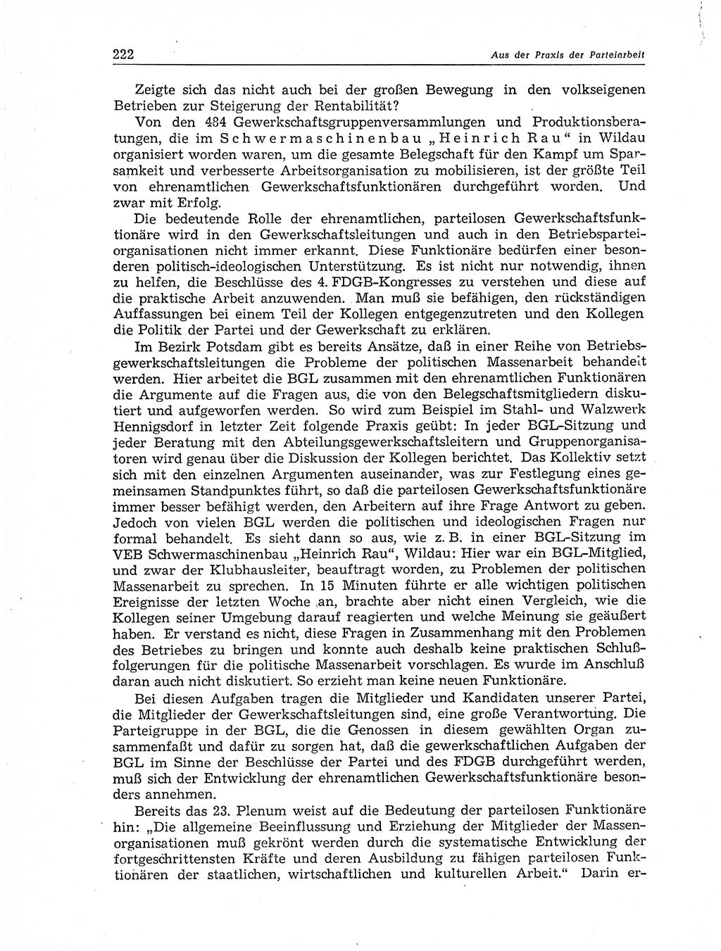 Neuer Weg (NW), Organ des Zentralkomitees (ZK) der SED (Sozialistische Einheitspartei Deutschlands) für Fragen des Parteiaufbaus und des Parteilebens, 11. Jahrgang [Deutsche Demokratische Republik (DDR)] 1956, Seite 222 (NW ZK SED DDR 1956, S. 222)