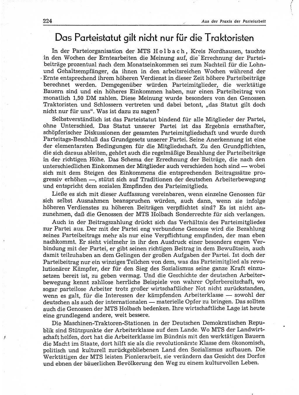 Neuer Weg (NW), Organ des Zentralkomitees (ZK) der SED (Sozialistische Einheitspartei Deutschlands) für Fragen des Parteiaufbaus und des Parteilebens, 11. Jahrgang [Deutsche Demokratische Republik (DDR)] 1956, Seite 224 (NW ZK SED DDR 1956, S. 224)