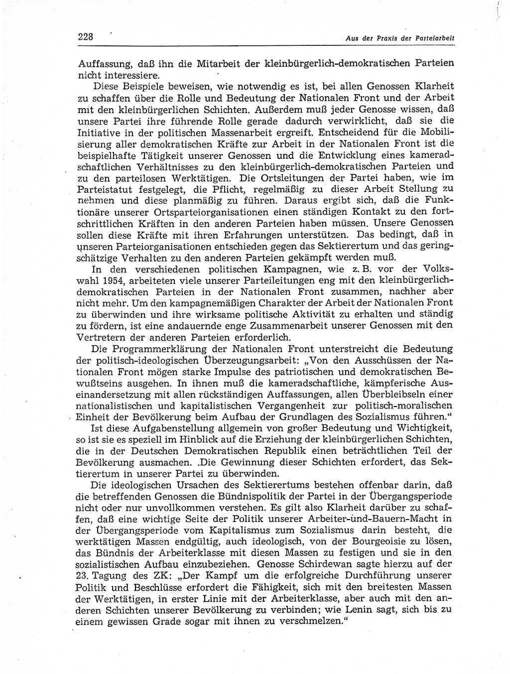 Neuer Weg (NW), Organ des Zentralkomitees (ZK) der SED (Sozialistische Einheitspartei Deutschlands) für Fragen des Parteiaufbaus und des Parteilebens, 11. Jahrgang [Deutsche Demokratische Republik (DDR)] 1956, Seite 228 (NW ZK SED DDR 1956, S. 228)