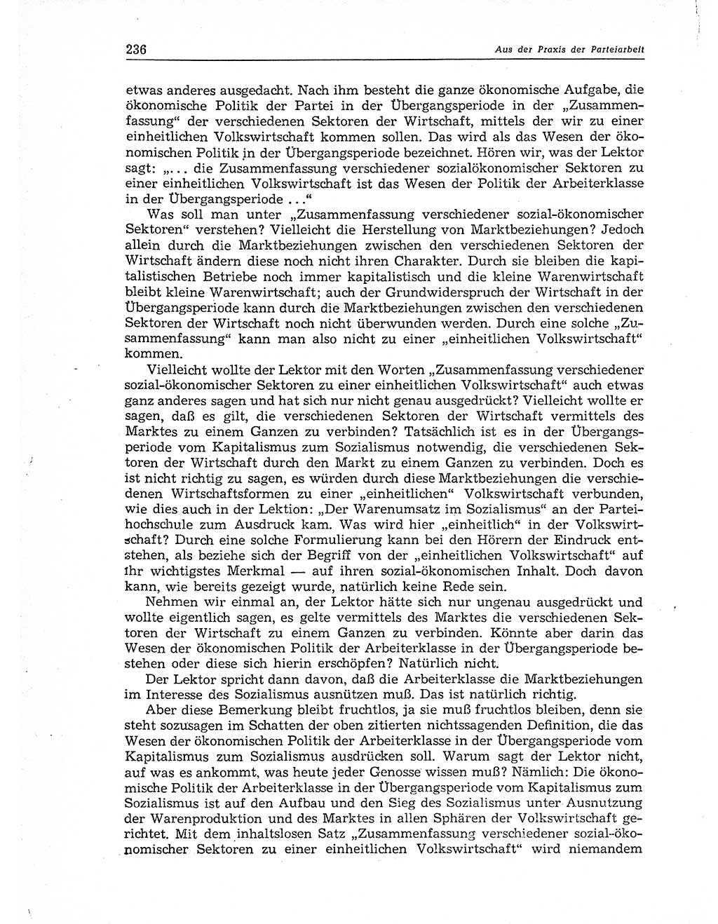 Neuer Weg (NW), Organ des Zentralkomitees (ZK) der SED (Sozialistische Einheitspartei Deutschlands) für Fragen des Parteiaufbaus und des Parteilebens, 11. Jahrgang [Deutsche Demokratische Republik (DDR)] 1956, Seite 236 (NW ZK SED DDR 1956, S. 236)