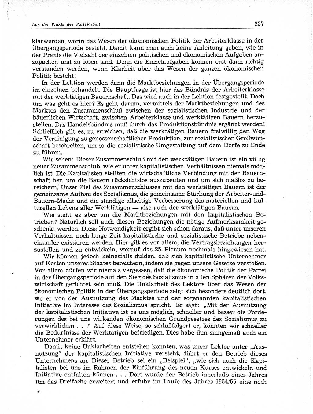 Neuer Weg (NW), Organ des Zentralkomitees (ZK) der SED (Sozialistische Einheitspartei Deutschlands) für Fragen des Parteiaufbaus und des Parteilebens, 11. Jahrgang [Deutsche Demokratische Republik (DDR)] 1956, Seite 237 (NW ZK SED DDR 1956, S. 237)