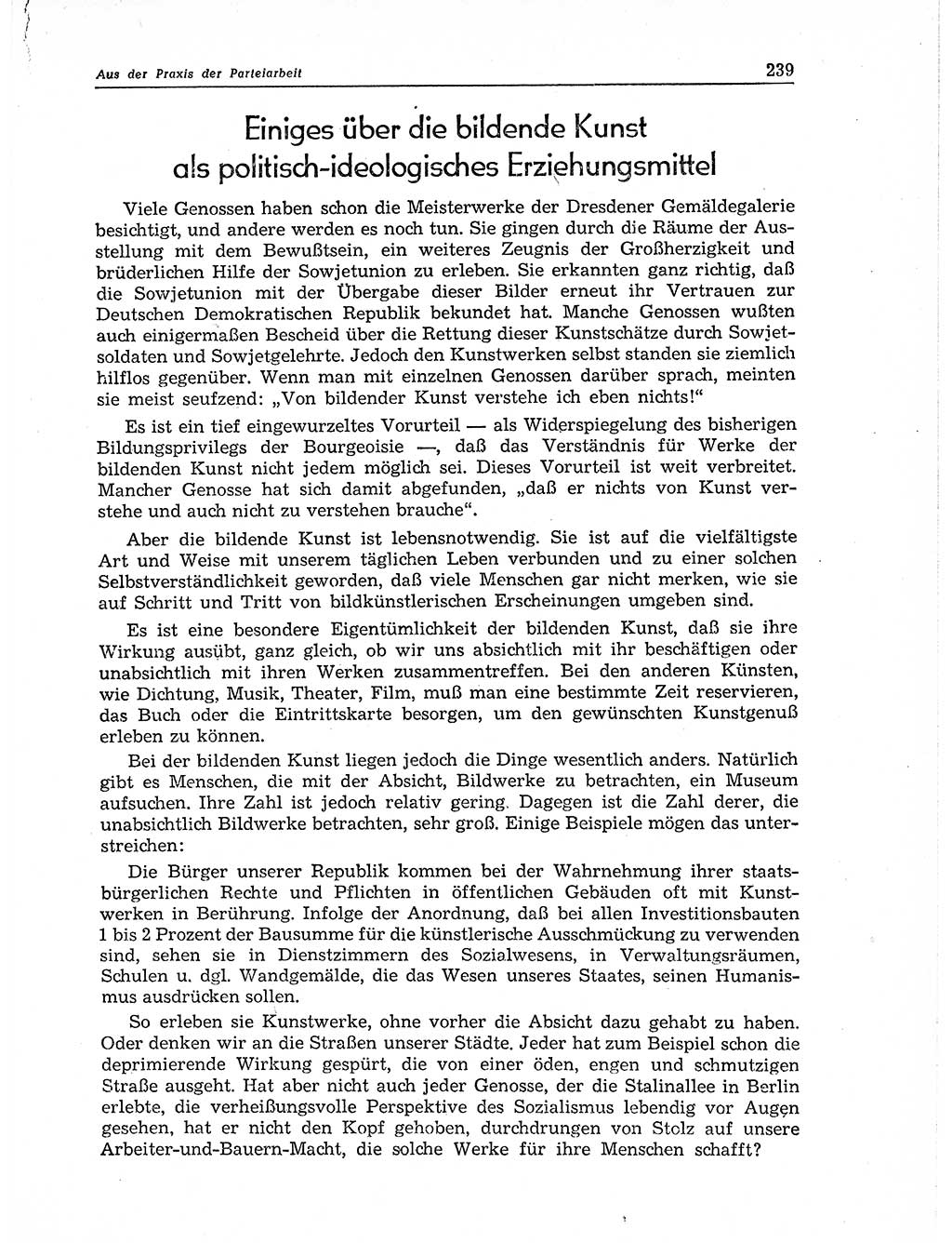 Neuer Weg (NW), Organ des Zentralkomitees (ZK) der SED (Sozialistische Einheitspartei Deutschlands) für Fragen des Parteiaufbaus und des Parteilebens, 11. Jahrgang [Deutsche Demokratische Republik (DDR)] 1956, Seite 239 (NW ZK SED DDR 1956, S. 239)