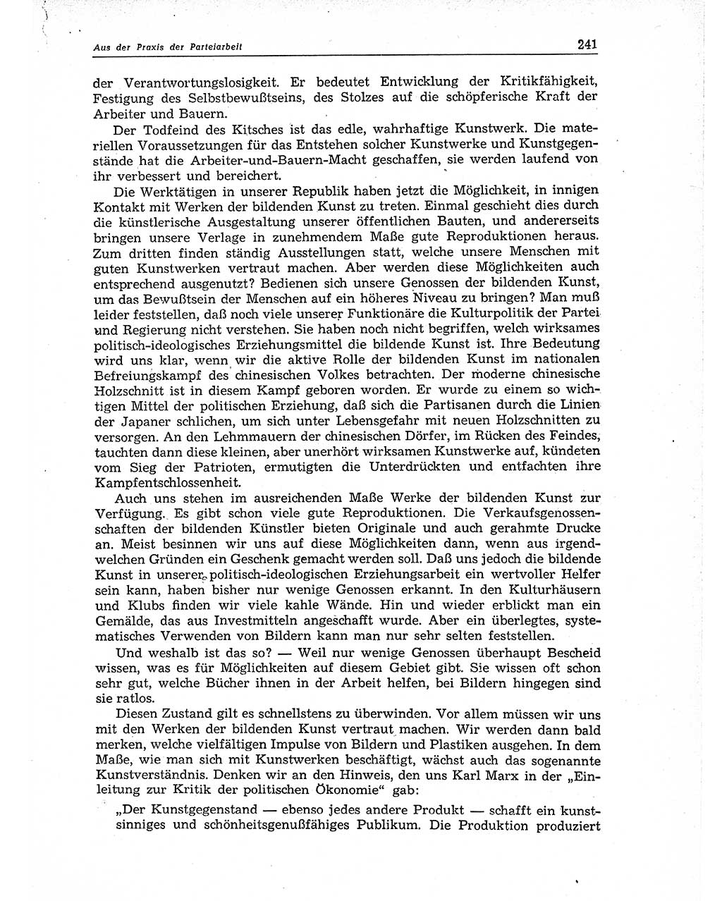 Neuer Weg (NW), Organ des Zentralkomitees (ZK) der SED (Sozialistische Einheitspartei Deutschlands) für Fragen des Parteiaufbaus und des Parteilebens, 11. Jahrgang [Deutsche Demokratische Republik (DDR)] 1956, Seite 241 (NW ZK SED DDR 1956, S. 241)