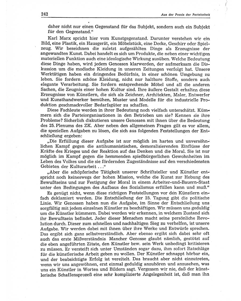 Neuer Weg (NW), Organ des Zentralkomitees (ZK) der SED (Sozialistische Einheitspartei Deutschlands) für Fragen des Parteiaufbaus und des Parteilebens, 11. Jahrgang [Deutsche Demokratische Republik (DDR)] 1956, Seite 242 (NW ZK SED DDR 1956, S. 242)