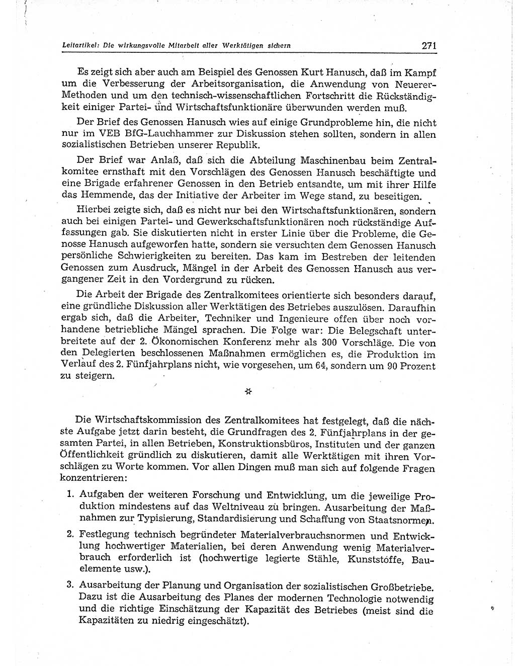 Neuer Weg (NW), Organ des Zentralkomitees (ZK) der SED (Sozialistische Einheitspartei Deutschlands) für Fragen des Parteiaufbaus und des Parteilebens, 11. Jahrgang [Deutsche Demokratische Republik (DDR)] 1956, Seite 271 (NW ZK SED DDR 1956, S. 271)