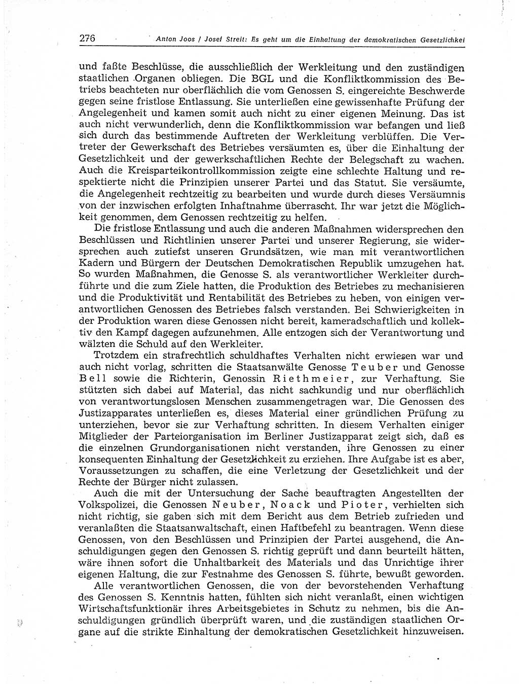 Neuer Weg (NW), Organ des Zentralkomitees (ZK) der SED (Sozialistische Einheitspartei Deutschlands) für Fragen des Parteiaufbaus und des Parteilebens, 11. Jahrgang [Deutsche Demokratische Republik (DDR)] 1956, Seite 276 (NW ZK SED DDR 1956, S. 276)