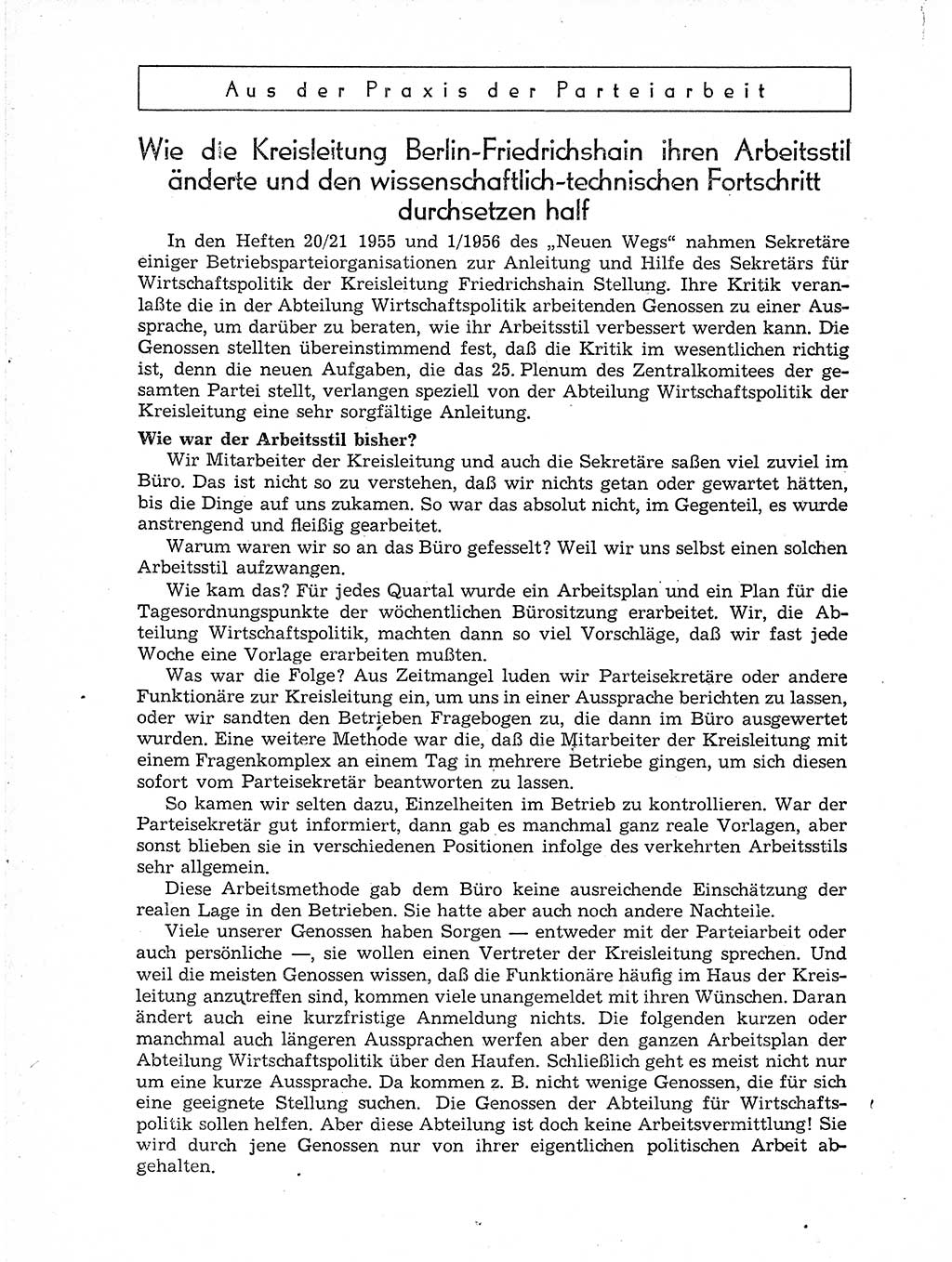 Neuer Weg (NW), Organ des Zentralkomitees (ZK) der SED (Sozialistische Einheitspartei Deutschlands) für Fragen des Parteiaufbaus und des Parteilebens, 11. Jahrgang [Deutsche Demokratische Republik (DDR)] 1956, Seite 280 (NW ZK SED DDR 1956, S. 280)