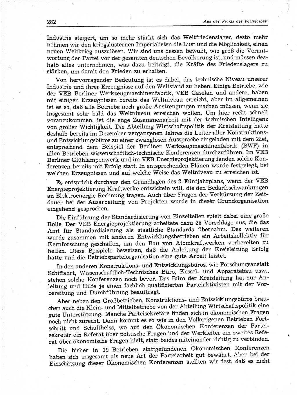 Neuer Weg (NW), Organ des Zentralkomitees (ZK) der SED (Sozialistische Einheitspartei Deutschlands) für Fragen des Parteiaufbaus und des Parteilebens, 11. Jahrgang [Deutsche Demokratische Republik (DDR)] 1956, Seite 282 (NW ZK SED DDR 1956, S. 282)