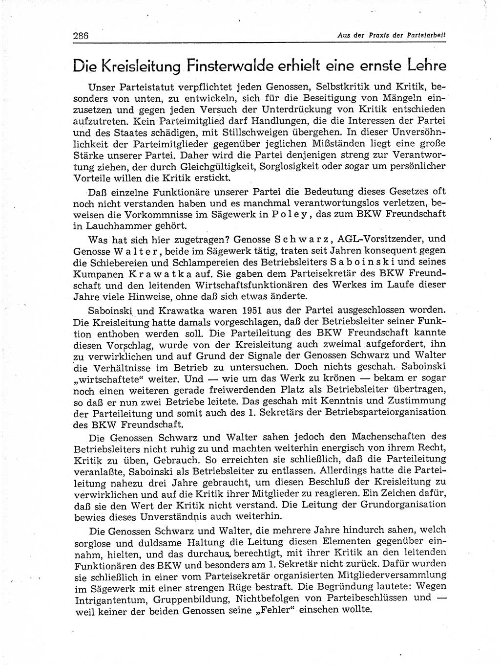 Neuer Weg (NW), Organ des Zentralkomitees (ZK) der SED (Sozialistische Einheitspartei Deutschlands) für Fragen des Parteiaufbaus und des Parteilebens, 11. Jahrgang [Deutsche Demokratische Republik (DDR)] 1956, Seite 286 (NW ZK SED DDR 1956, S. 286)