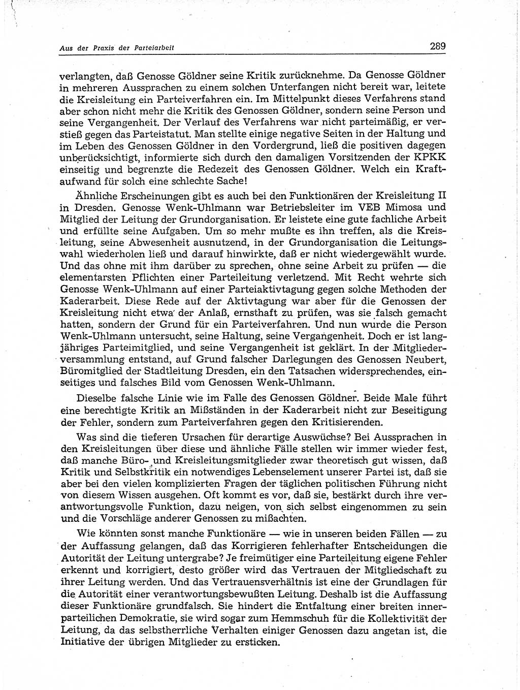 Neuer Weg (NW), Organ des Zentralkomitees (ZK) der SED (Sozialistische Einheitspartei Deutschlands) für Fragen des Parteiaufbaus und des Parteilebens, 11. Jahrgang [Deutsche Demokratische Republik (DDR)] 1956, Seite 289 (NW ZK SED DDR 1956, S. 289)