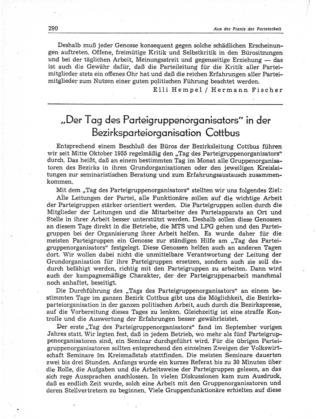 Neuer Weg (NW), Organ des Zentralkomitees (ZK) der SED (Sozialistische Einheitspartei Deutschlands) für Fragen des Parteiaufbaus und des Parteilebens, 11. Jahrgang [Deutsche Demokratische Republik (DDR)] 1956, Seite 290 (NW ZK SED DDR 1956, S. 290)