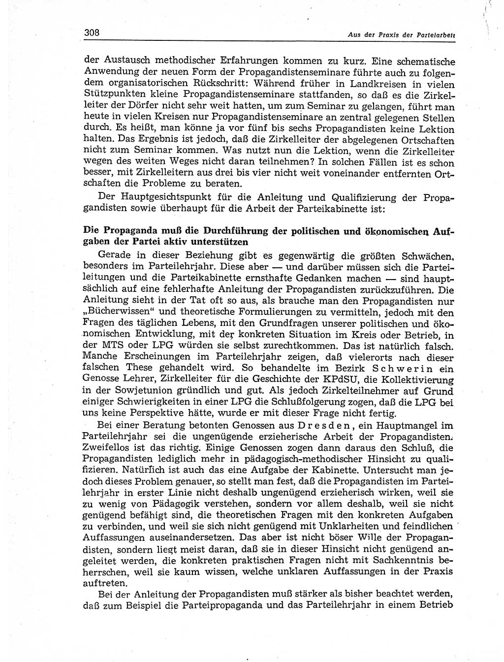 Neuer Weg (NW), Organ des Zentralkomitees (ZK) der SED (Sozialistische Einheitspartei Deutschlands) für Fragen des Parteiaufbaus und des Parteilebens, 11. Jahrgang [Deutsche Demokratische Republik (DDR)] 1956, Seite 308 (NW ZK SED DDR 1956, S. 308)