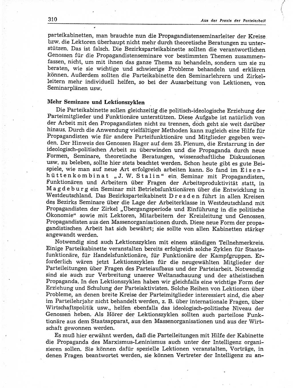 Neuer Weg (NW), Organ des Zentralkomitees (ZK) der SED (Sozialistische Einheitspartei Deutschlands) für Fragen des Parteiaufbaus und des Parteilebens, 11. Jahrgang [Deutsche Demokratische Republik (DDR)] 1956, Seite 310 (NW ZK SED DDR 1956, S. 310)