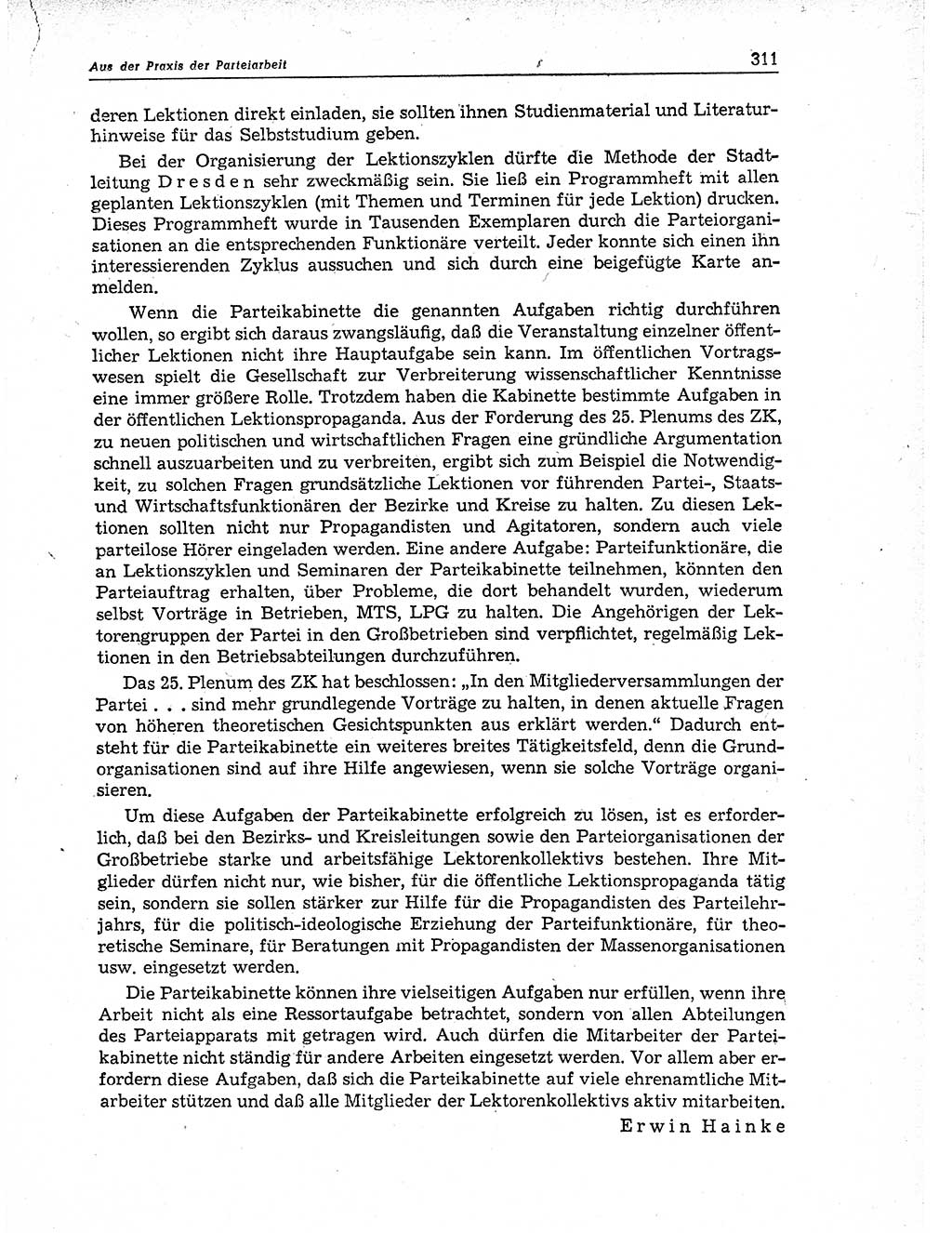 Neuer Weg (NW), Organ des Zentralkomitees (ZK) der SED (Sozialistische Einheitspartei Deutschlands) für Fragen des Parteiaufbaus und des Parteilebens, 11. Jahrgang [Deutsche Demokratische Republik (DDR)] 1956, Seite 311 (NW ZK SED DDR 1956, S. 311)